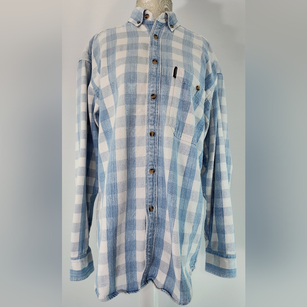 Vintage Protest Blues checkered blue & white shirt
